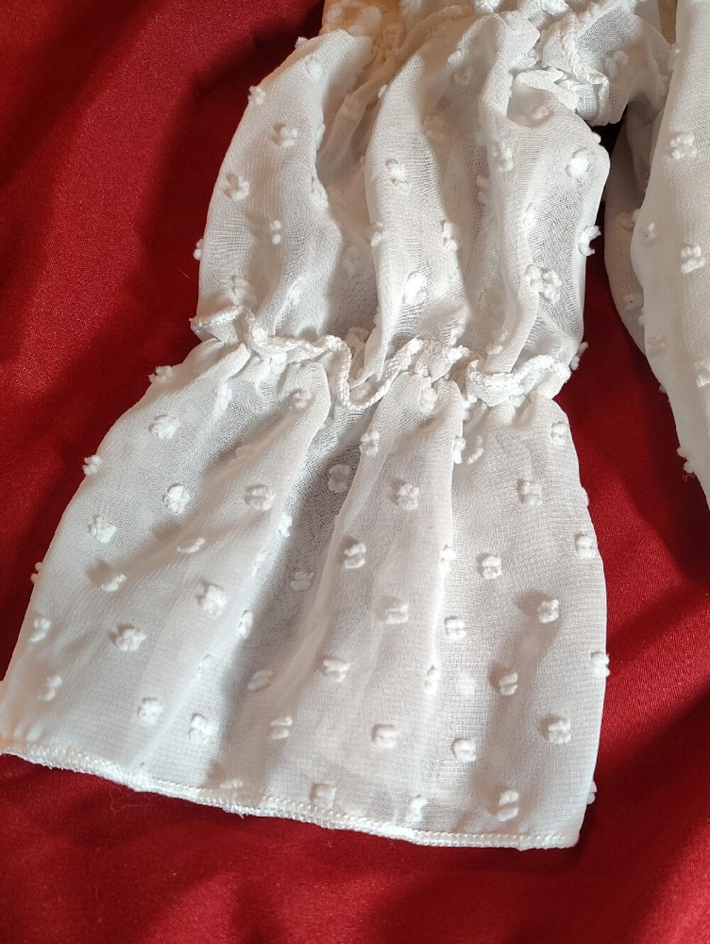 Kids White Off-Shoulder Smocked Top - Picture 3 of 4